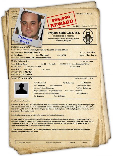 Cold Case Spotlight - Richard Karis - Project: Cold Case