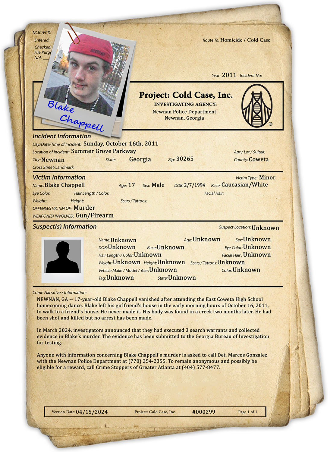Blake Chappell - Project: Cold Case